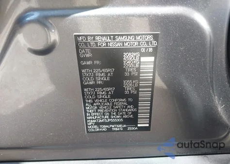 2018 Nissan Rogue S z USA, uszkodzony, nr VIN KNMAT2MT5JP555305